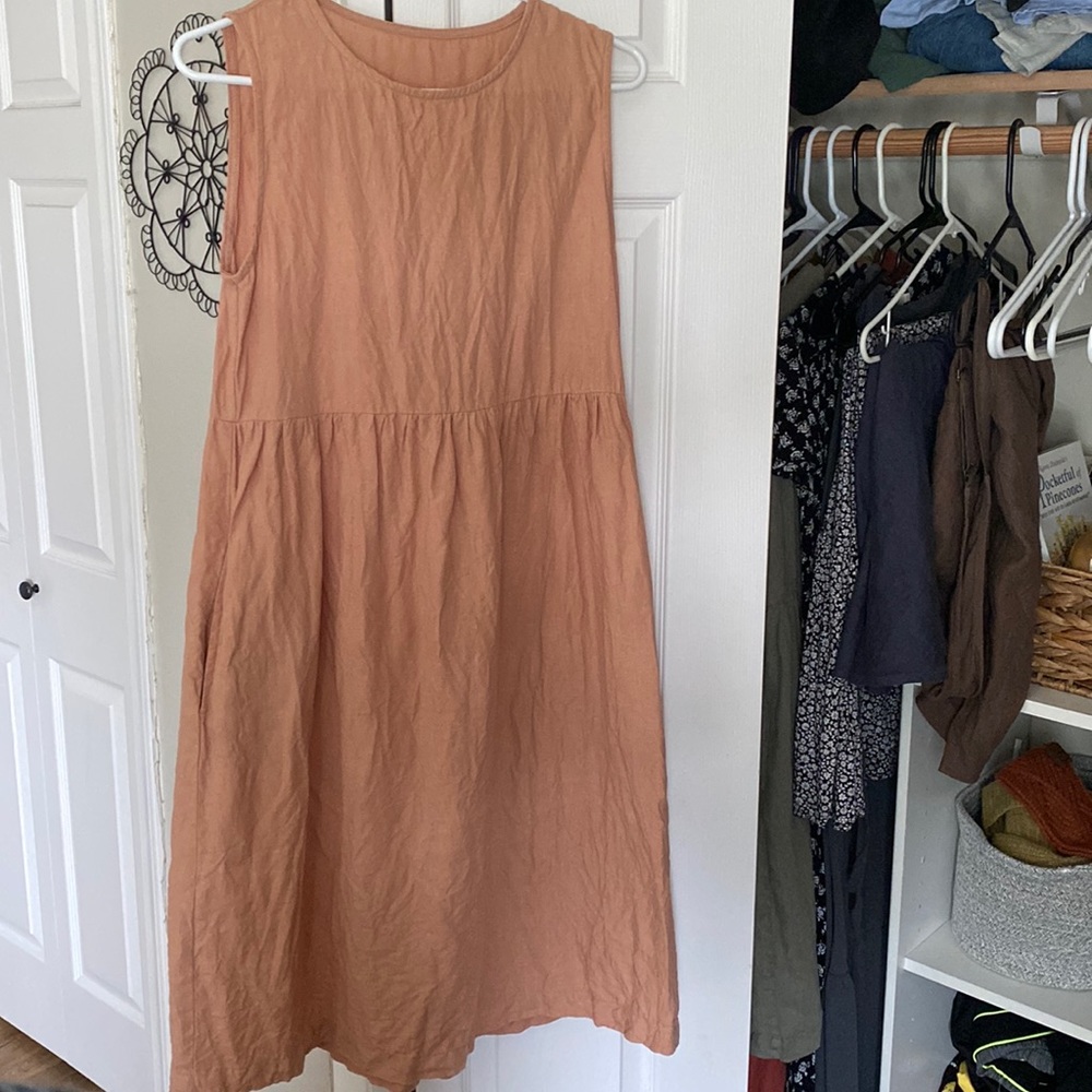 Linen by MN apricot dress